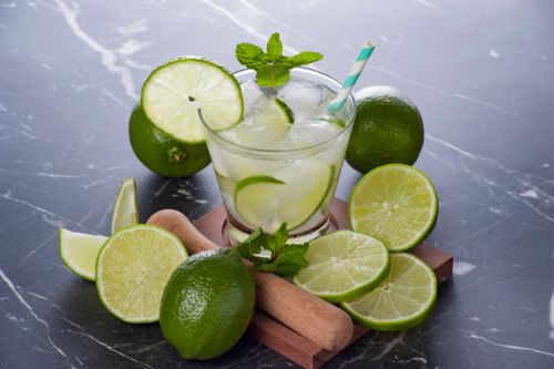 Caipirinha cocktail with lime